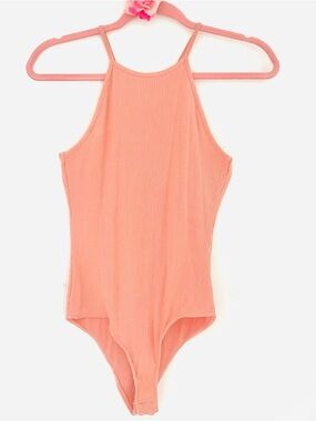 💕Pretty Ribbed Blush Bodysuit SZ M